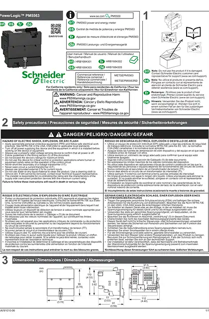schneider施耐德PowerLogic™ PM5563 - 说明书